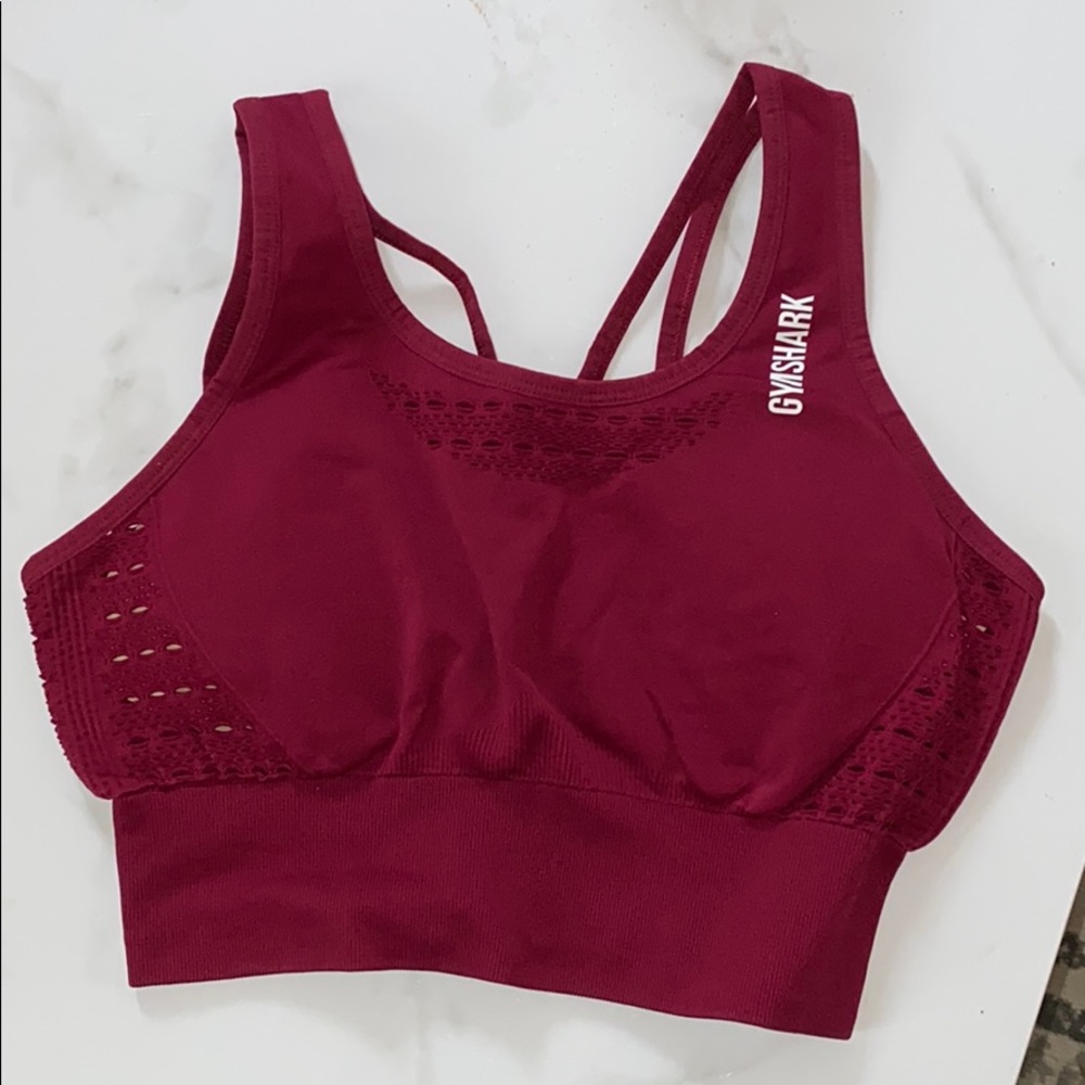 GYMSHARK Energy+ Seamless Crop Top - Beet